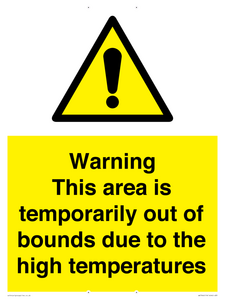 Warning This area is temporarily out of bounds due to the high temperatures